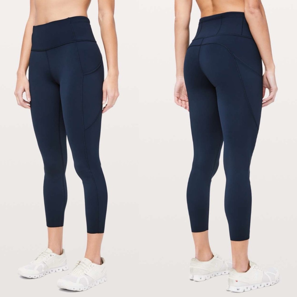 Lululemon Fast & Free 7/8 Tight Non-Reflective Nulux 25" True Navy Blue Size 4
